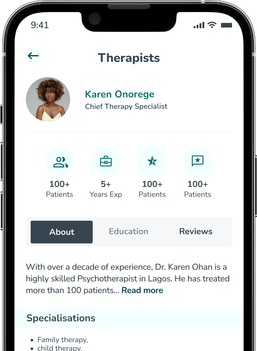 Therapist details